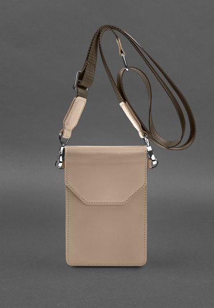 Кожаная сумка-чехол для телефона maxi Светло-бежевый BN-GC-31-maxi-light-beige фото