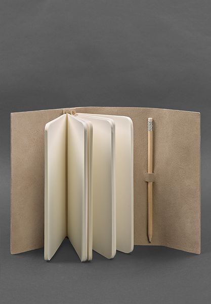 Жіночий шкіряний блокнот (Софт-бук) 1.0 Світло-бежевий BN-SB-1-st-light-beige фото
