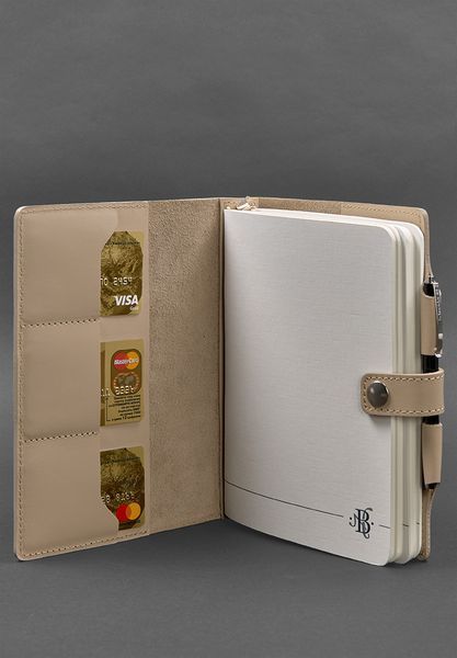 Шкіряний блокнот (Софт-бук) 4.0 світло-бежевий BN-SB-4-st-light-beige фото