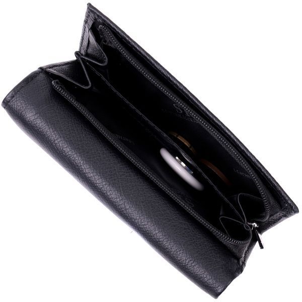 Жіночий гаманець у три складання з натуральної шкіри ST Leather 19468 Чорний 19468 фото