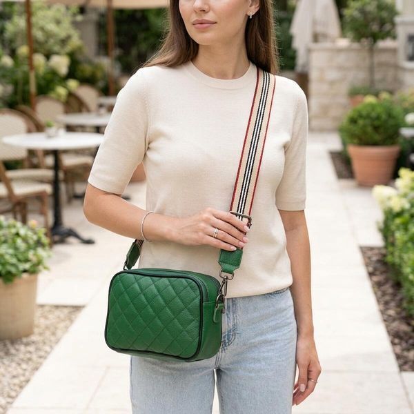 Жіноча шкіряна сумка крос боді для міста та щоденного використання Vintage 22113 Зелена 22113 фото