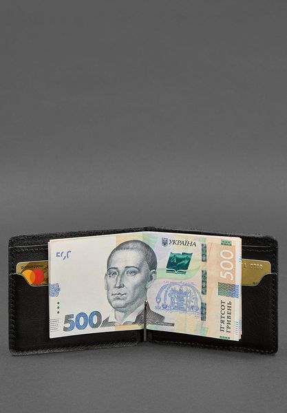 Шкіряне портмоне 13.0 затискач чорний краст BN-PM-13-g фото