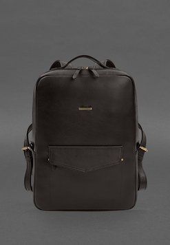 Шкіряний рюкзак на блискавці Cooper maxi темно-коричневий BN-BAG-19-1-choko фото