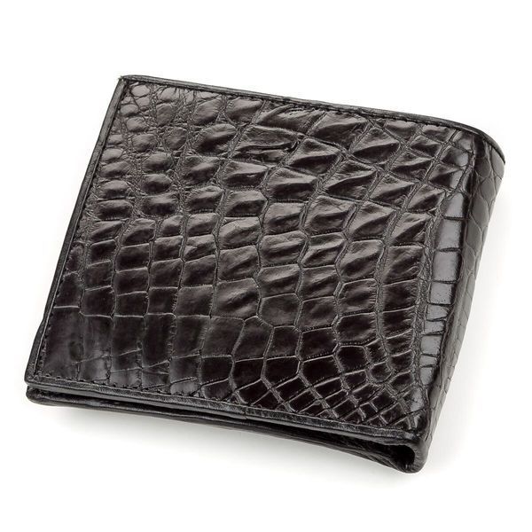 Кошелек мужской CROCODILE LEATHER 18200 из натуральной кожи крокодила Черный 18200 фото