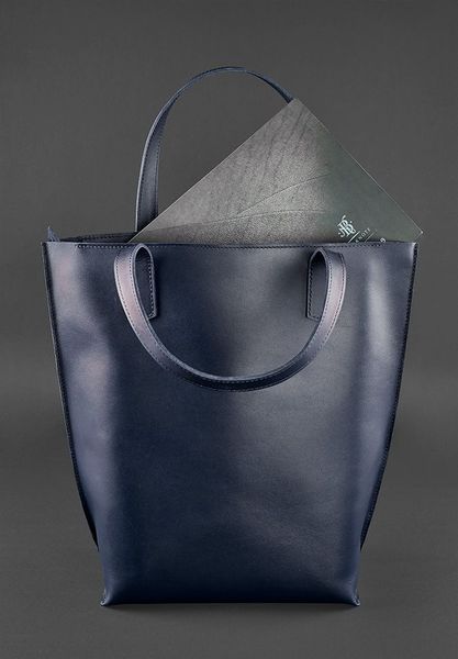 Кожаная женская сумка шоппер D.D. темно-синяя BN-BAG-17-navy-blue фото