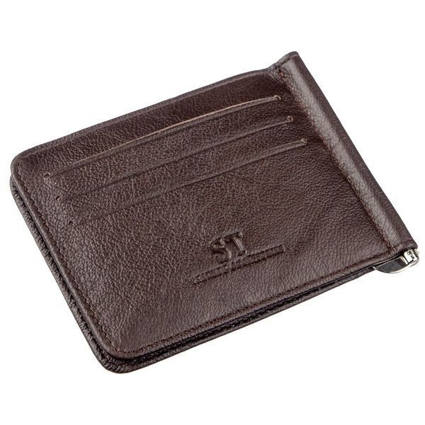 Чоловічий Затискач для купюр ST Leather 18938 Коричневий 18938 фото