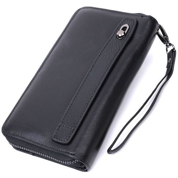 Мужской клатч с блоком для карт из натуральной кожи ST Leather 22694 Чёрный 22694 фото