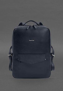 Шкіряний рюкзак на блискавці Cooper maxi синій BN-BAG-19-1-navy-blue фото