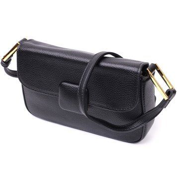 Сумка лаконичная из жёстким каркасом из натуральной кожи Vintage 22391 Чёрная 22391 фото