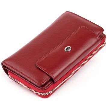 Гаманець для карток зі шкіри на клямці ST Leather 19341 Бордовий 19341 фото
