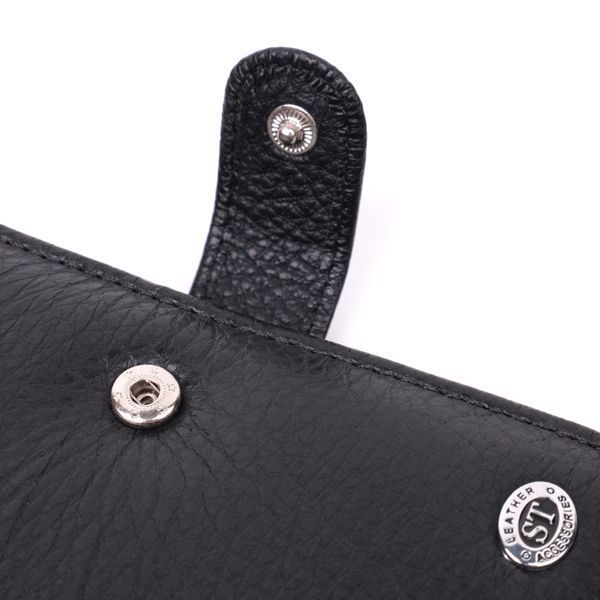 Мужской кошелек с блоком под документы из натуральной кожи ST Leather 22478 Чёрный 22478 фото