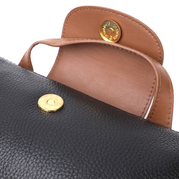 Сумка з клапаном з натуральної шкіри Vintage 22252 Чорна 22252 фото