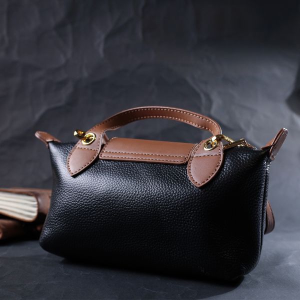 Сумка з клапаном з натуральної шкіри Vintage 22252 Чорна 22252 фото