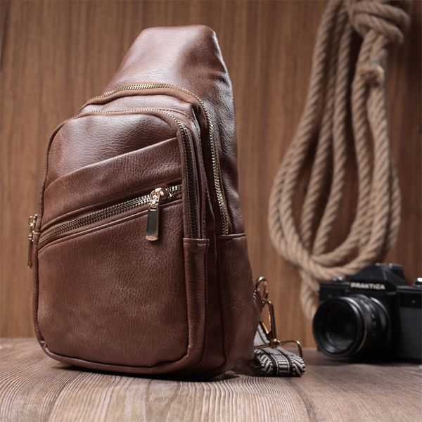 Жіноча сумка з однією лямкою через плече з екошкіри Vintage 22760 Коричневий 22760 фото