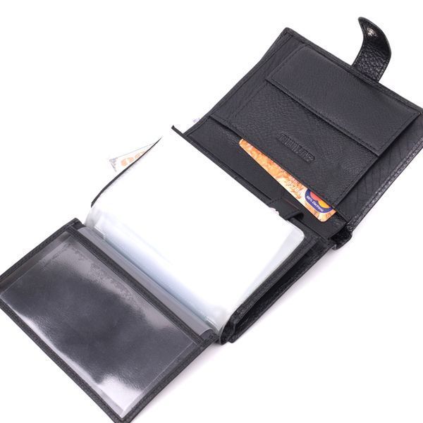 Мужской кошелек с блоком под документы из натуральной кожи ST Leather 22478 Чёрный 22478 фото