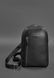 Кожаный мужской рюкзак (сумка-слинг) на одно плечо Chest Bag черный BN-BAG-42-g фото 2