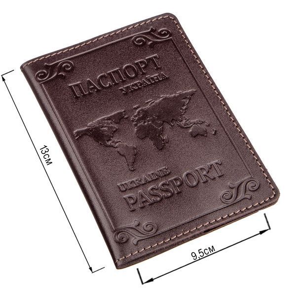 Кожаная обложка на паспорт с картой и рамкой SHVIGEL 13983 Коричневая 13983 фото