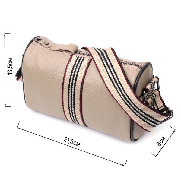 Сумка для жінок з акцентом посередині з натуральної шкіри Vintage 22360 Бежева 22360 фото
