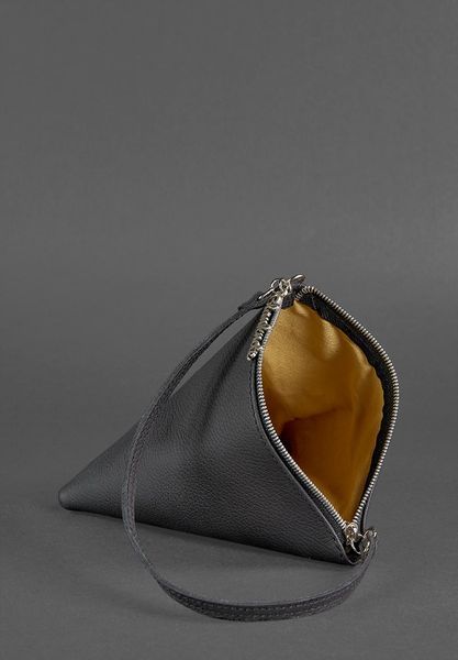 Кожаная женская сумка-косметичка Пирамида черная BN-BAG-25-onyx фото