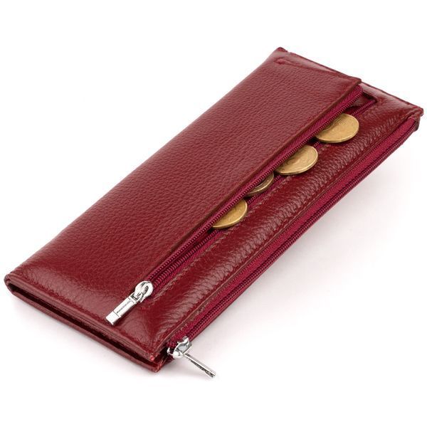 Горизонтальний тонкий гаманець зі шкіри жіночий ST Leather 19326 Бордовий 19326 фото