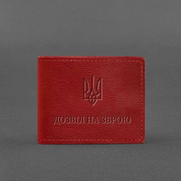 Кожаная обложка для разрешения на оружие красная BN-OP-12-red фото