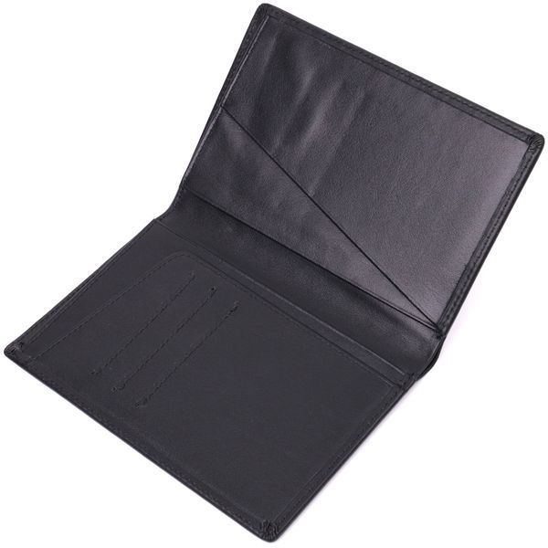 Чоловічий портмоне без застібки з натуральної шкіри Vintage sale_15036 Чорний sale_15036 фото
