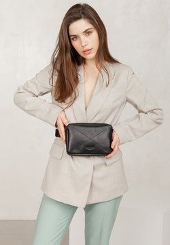 Шкіряна поясна сумка Dropbag Minі чорна BN-BAG-6-g фото