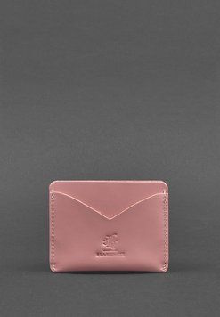Жіноча шкіряна візитниця 5.0 рожева BN-KK-5-pink-peach фото