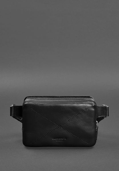 Кожаная поясная сумка Dropbag Minі черная BN-BAG-6-g фото