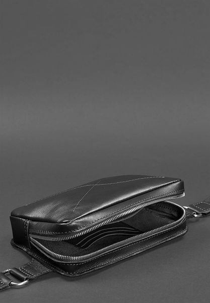 Кожаная поясная сумка Dropbag Minі черная BN-BAG-6-g фото