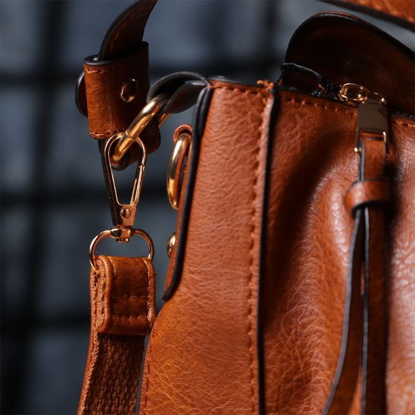 Женская сумка большого размера из экокожи Vintage sale_15140 Коричневый sale_15140 фото