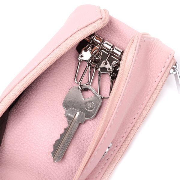 Стильная ключница нежного цвета из натуральной кожи ST Leather 22510 Розовый 22510 фото