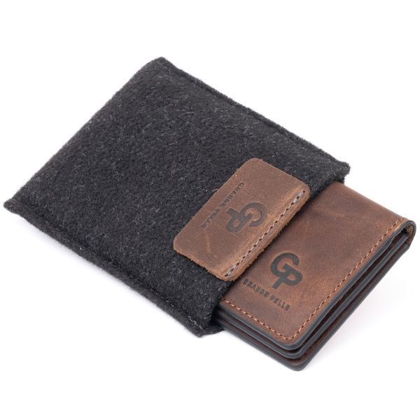 Візитниця з обкладинкою для ID-паспорта з натуральної шкіри GRANDE PELLE 11292 Коричнева 11292 фото
