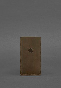 Кожаный чехол для iPhone 12 Темно-коричневый Crazy Horse BN-GC-2-o фото