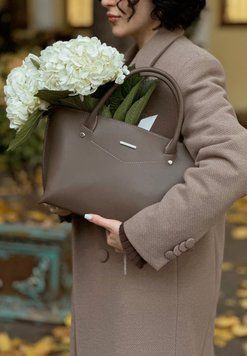 Жіноча шкіряна сумка Midi темно-бежева BN-BAG-24-beige фото