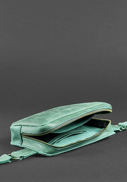 Кожаная поясная сумка Dropbag Mini зеленая Crazy Horse BN-BAG-6-iz фото
