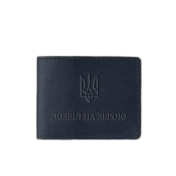 Кожаная обложка для разрешения на оружие темно-синяя BN-OP-12-navy-blue фото