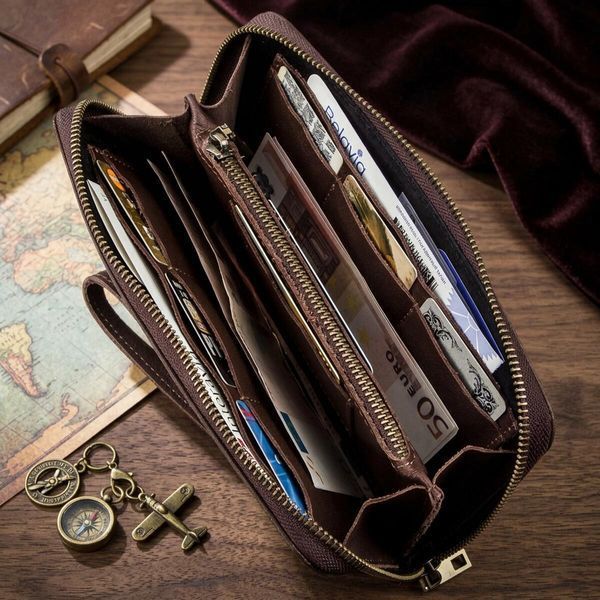 Мужской кожаный клатч для карт купюр и документов SHVIGEL 19121 Коричневый 19121 фото