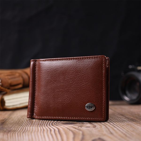Зажим для денег из натуральной гладкой кожи ST Leather 19427 Коричневый 19427 фото