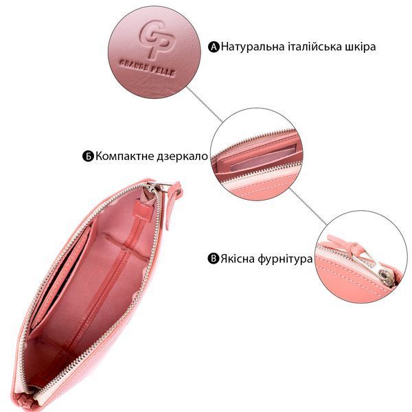 Женская косметичка из кожи Amelin GRANDE PELLE 11299 Пудровая 11299 фото