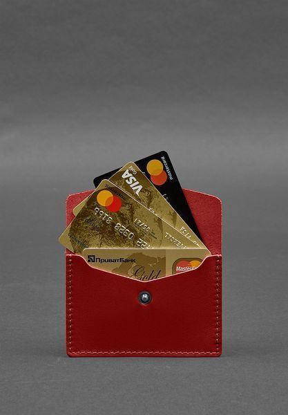 Шкіряний кард-кейс 9.0 червоний краст BN-KK-9-red фото