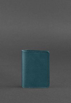 Женский кожаный кард-кейс (визитница) 6.0 зеленый BN-KK-6-malachite фото