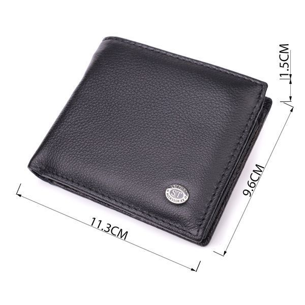 Чоловічий гаманець із натуральної шкіри ST Leather 22457 Чорний 22457 фото