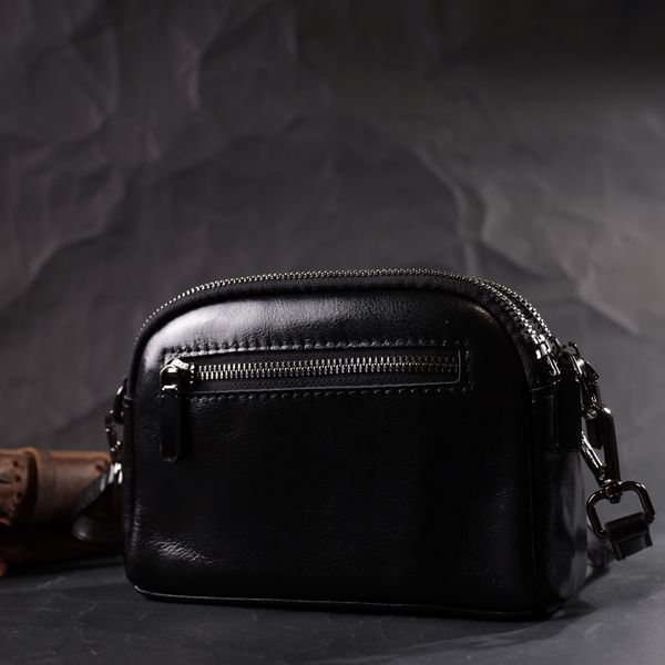 Дивовижна жіноча шкіряна сумка з глянсовою поверхнею Vintage 22422 Чорний 22422 фото