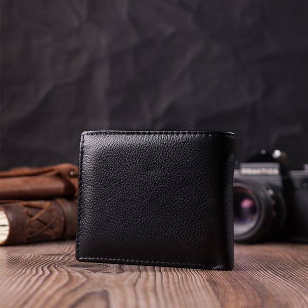 Чоловічий гаманець із натуральної шкіри ST Leather 22457 Чорний 22457 фото