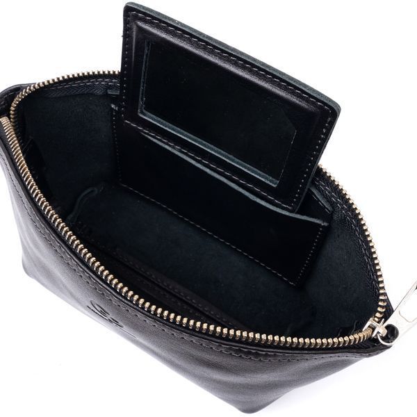 Женская косметичка из кожи Amelin GRANDE PELLE 11302 Чёрная 11302 фото