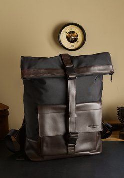 Рюкзак Urban чорний з коричневими вставками BN-BAG-61-choko-g фото