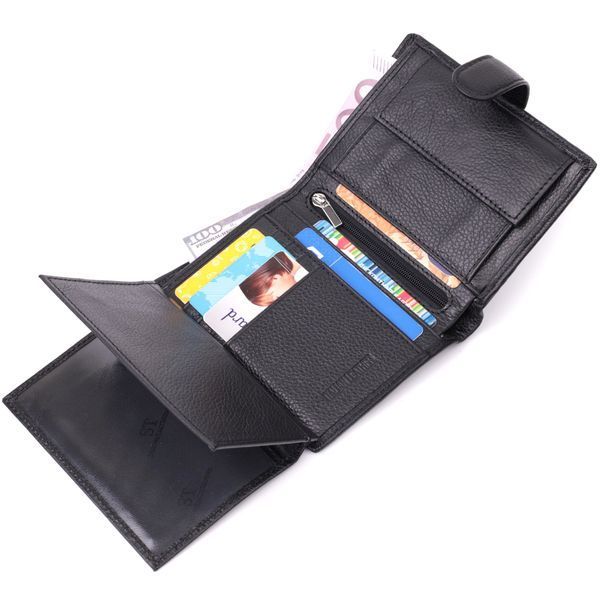 Мужской кошелек вертикального формата из натуральной кожи ST Leather 22462 Чёрный 22462 фото