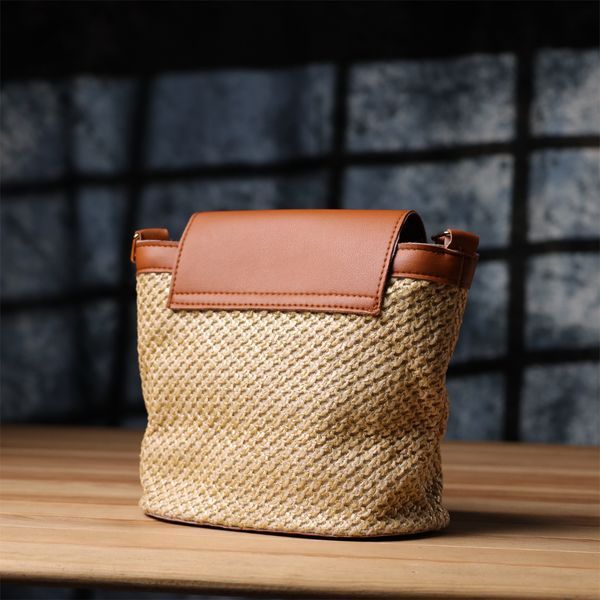 Літня сумка з текстилю Vintage sale_15138 Коричневий sale_15138 фото