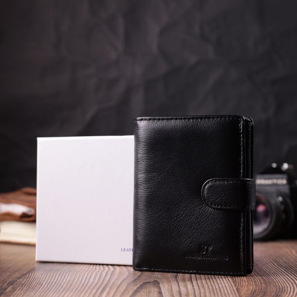 Мужской кошелек вертикального формата из натуральной кожи ST Leather 22462 Чёрный 22462 фото